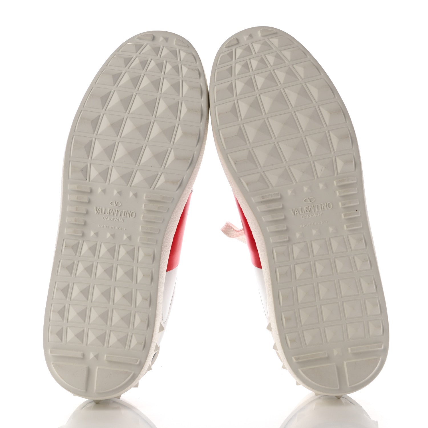Valentino Garavani Metallic Calfskin Flames Womens Rockstud Open Sneakers 37 White Red 5 of 8
