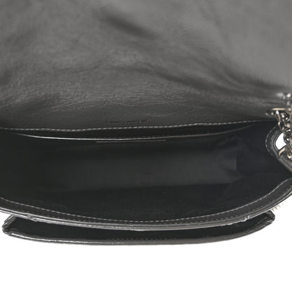 Saint Laurent Crinkled Calfskin Matelasse Monogram Baby Niki Chain Satchel Storm 5 of 10