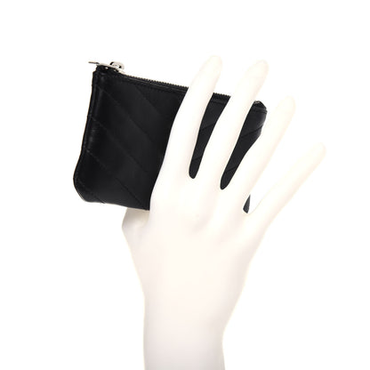 Saint Laurent Calfskin Matelasse Monogram Key Pouch Black 2 of 11