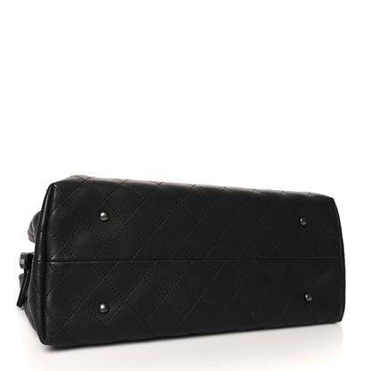 Chanel Grained Vegetal Calfskin Stitched Shopping Tote Black 4 of 12