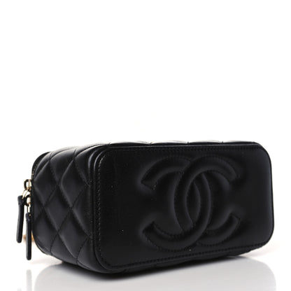 Chanel Lambskin Quilted Small Pillow Crush Vanity Case With Chain Black 3 of 9