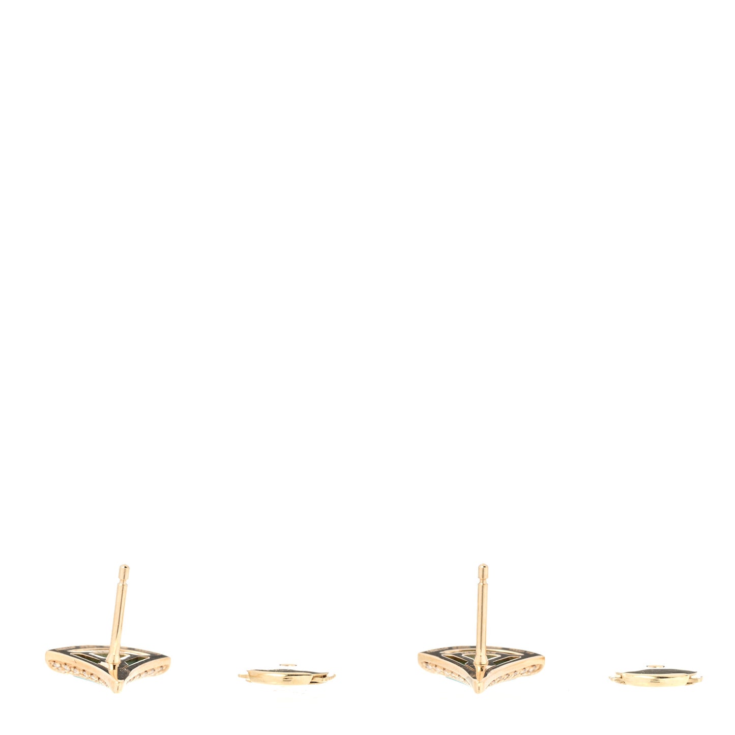 18K Yellow Gold Diamond Turquoise Divas' Dream Pave Stud Earrings