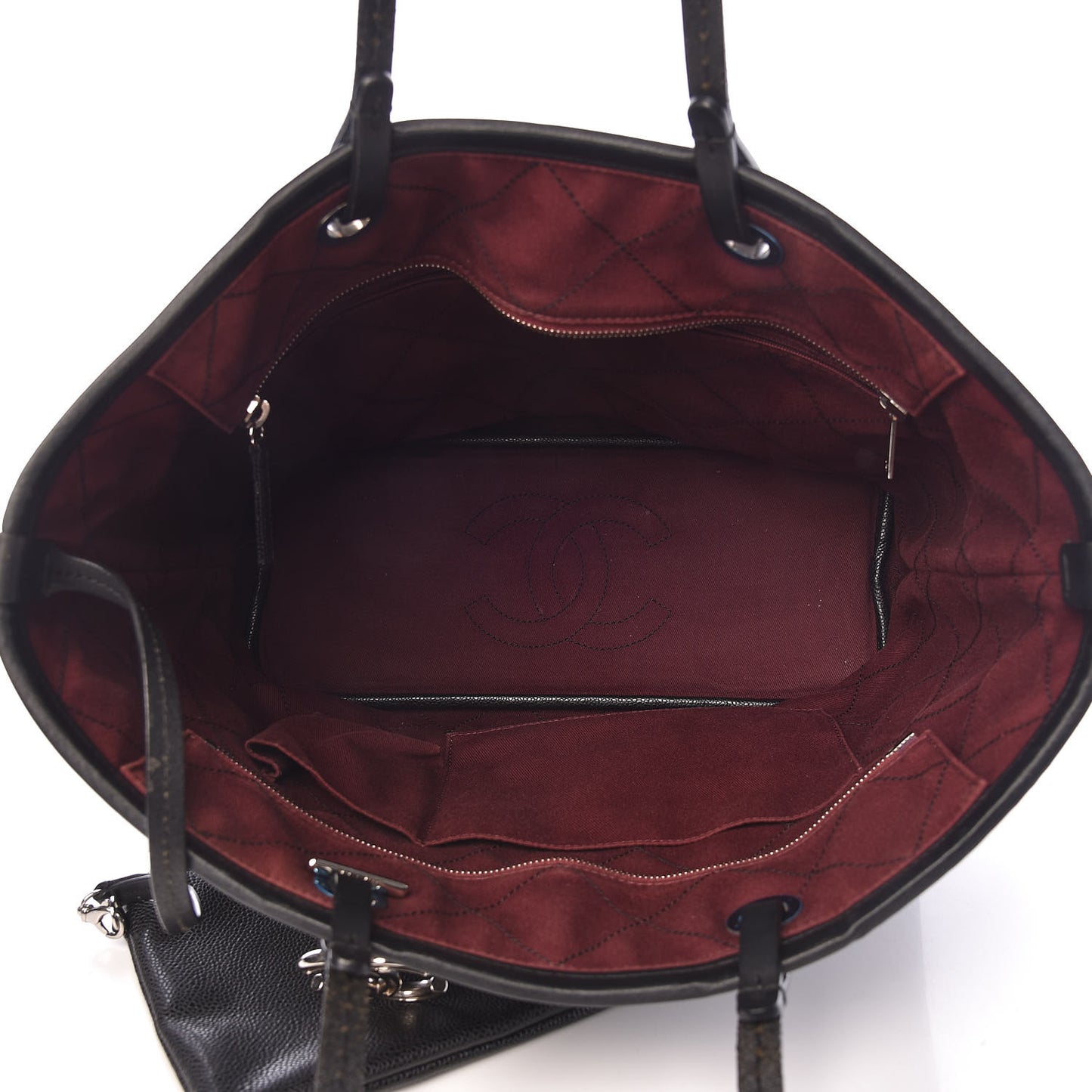 Grained Calfskin Shopping Fever Tote Black