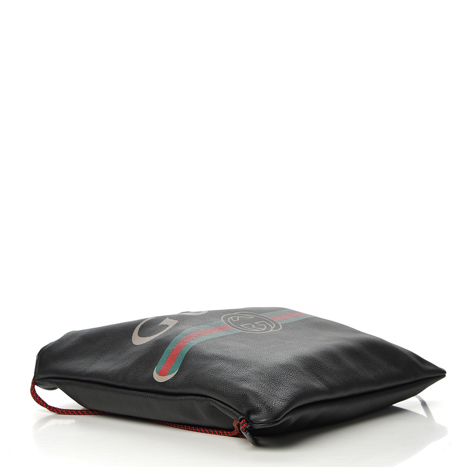 Gucci Calfskin Logo Drawstring Backpack Black 3 of 12