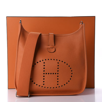 Hermes Taurillon Clemence Evelyne III GM Orange 12 of 12