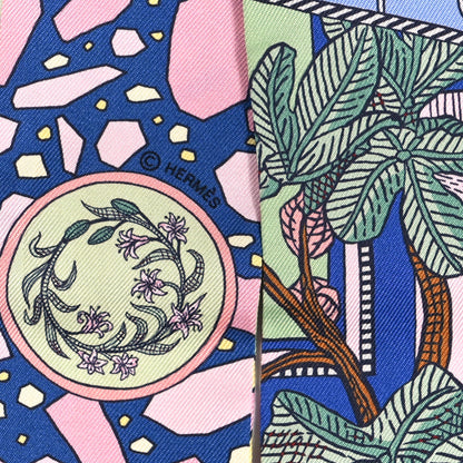 Hermes Silk La Danse Des Amazones Twilly Bleu Roy Vert Jaune 4 of 4