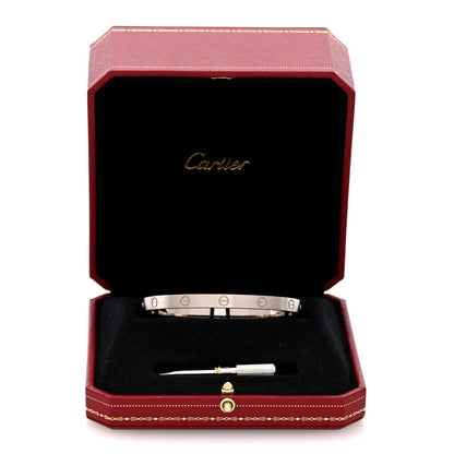 Cartier 18K White Gold Brushed Finish LOVE Bracelet 20 8 of 8