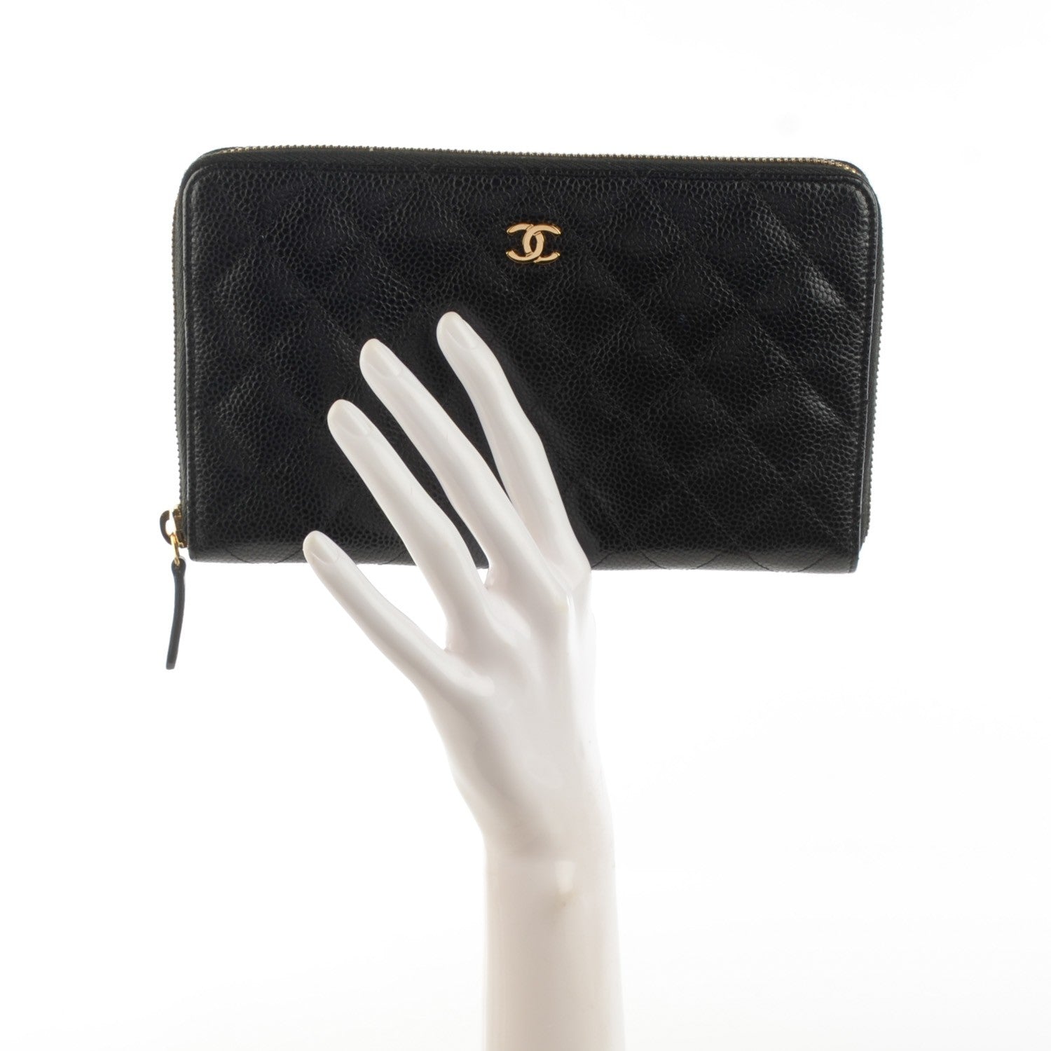 Chanel Caviar Quilted Large Zipped Wallet Black 2 of 8