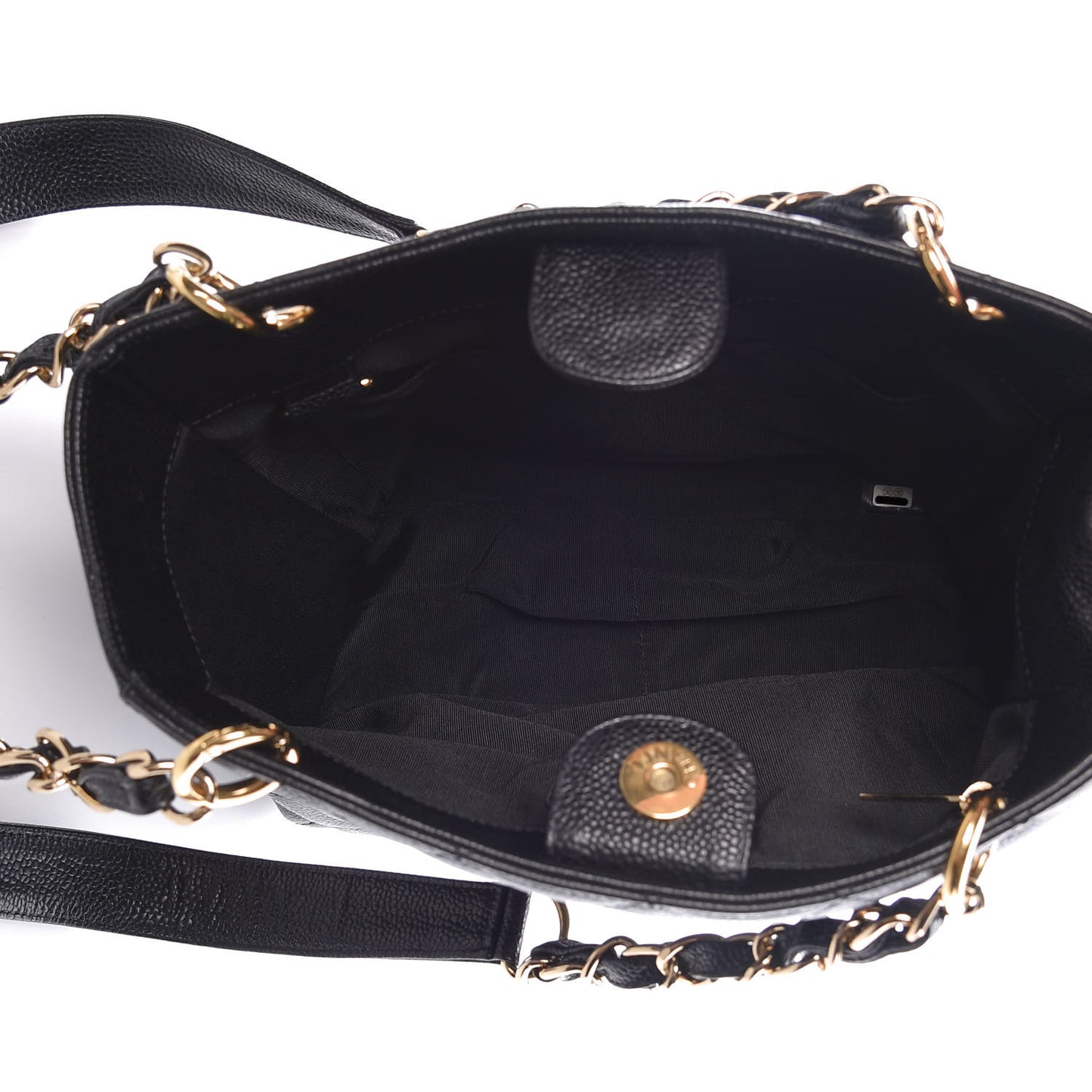 Caviar Quilted Petit Shopping Tote PST Black