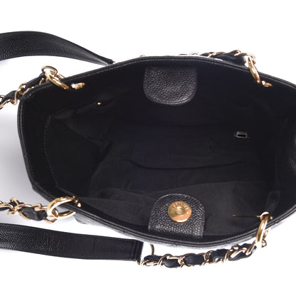 Chanel Caviar Quilted Petit Shopping Tote PST Black 5 of 9