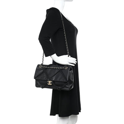 Chanel Lambskin Fringe Single Flap Black 2 of 12