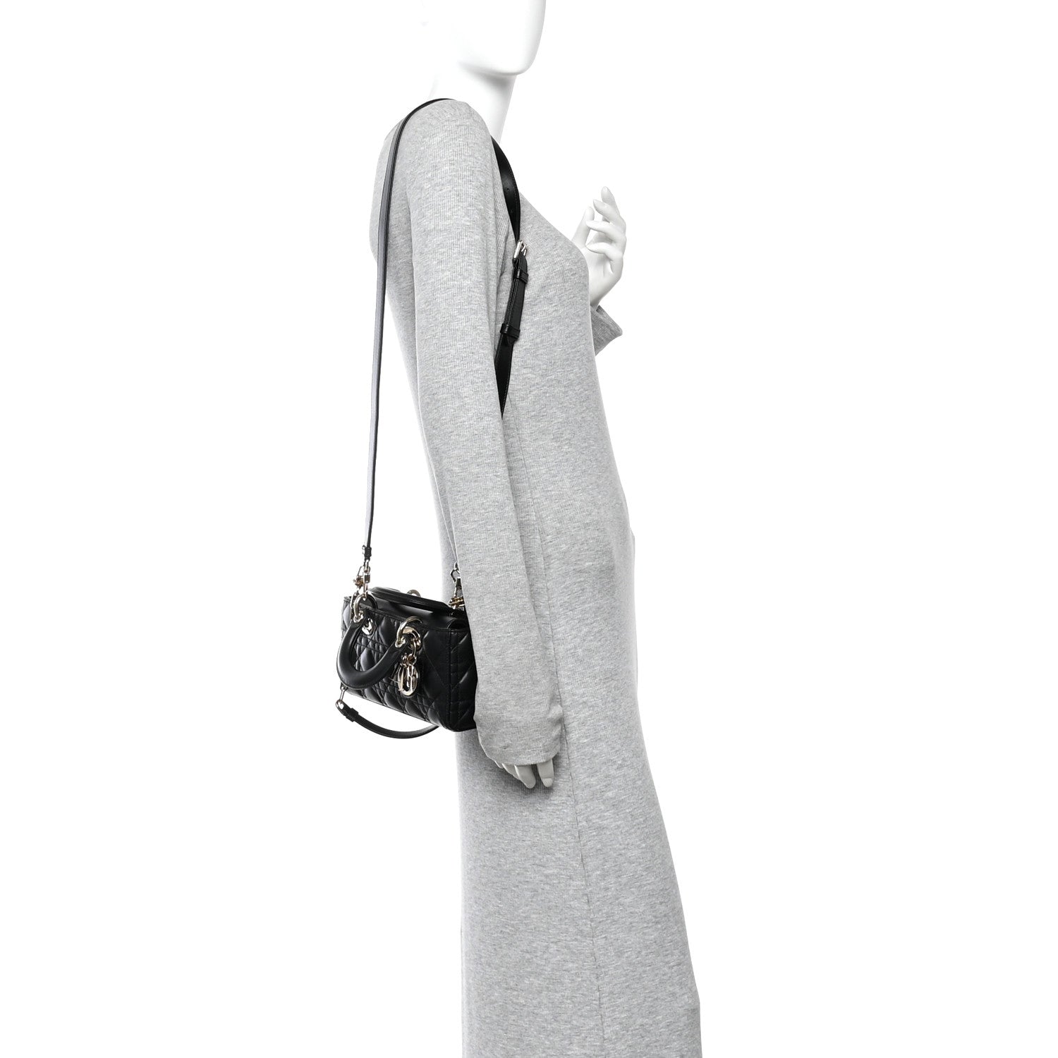 Christian Dior Lambskin Cannage Small Lady D-Joy Black 2 of 9