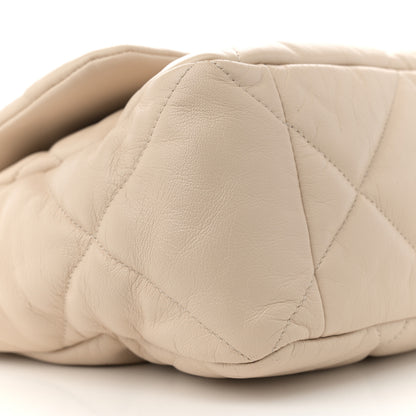 Chanel Goatskin Quilted Maxi Chanel 19 Flap Beige 9 of 14