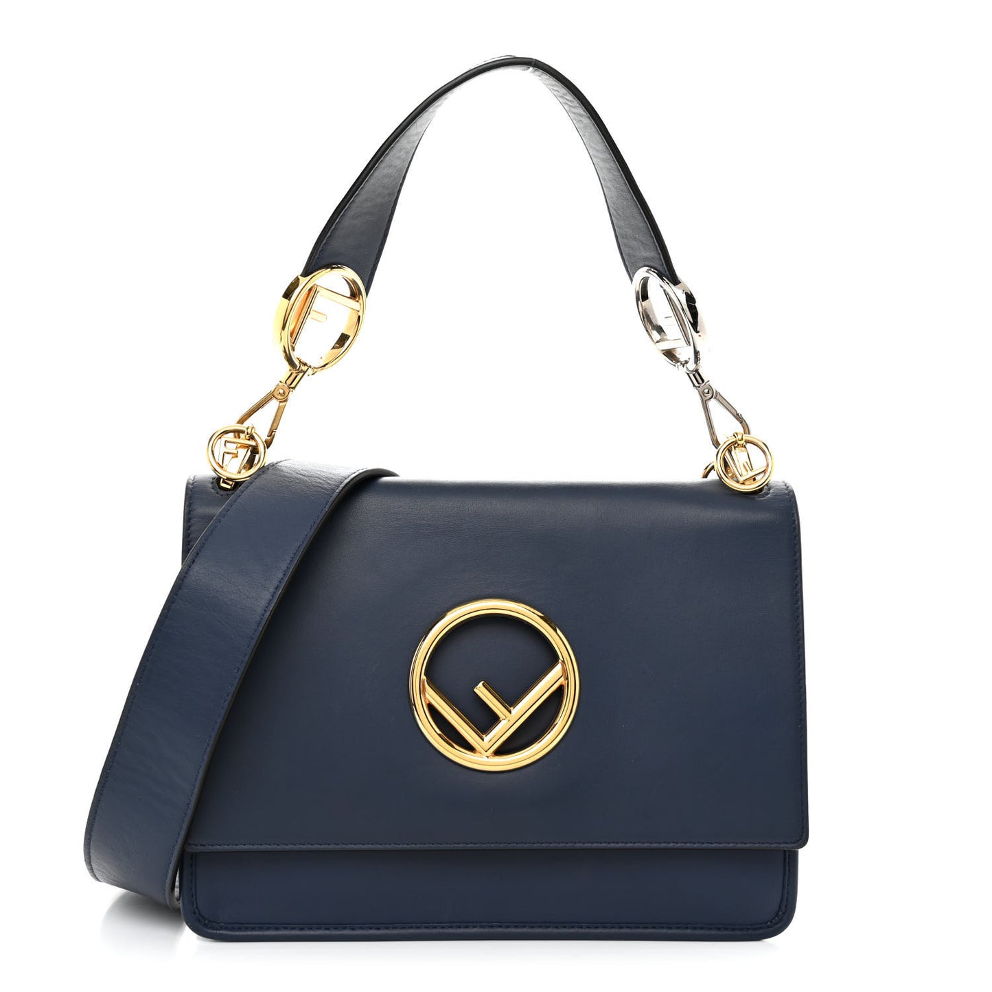 Vitello Century Opaco F is Fendi Kan I Shoulder Bag Blu Scuro