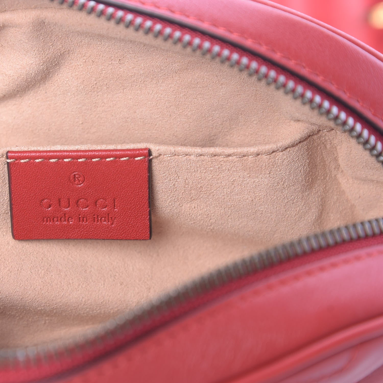 Gucci Calfskin Matelasse GG Marmont Belt Bag 75 30 Hibiscus Red 6 of 10