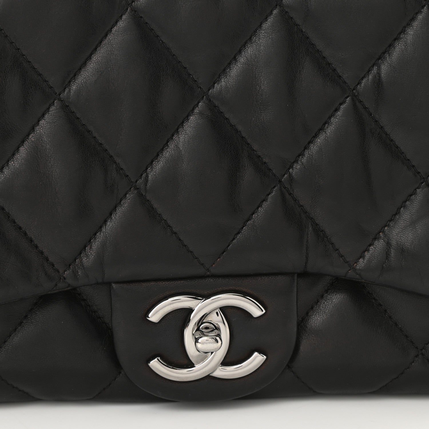 Chanel Lambskin Quilted Chanel 3 Accordion Flap Bag Black 8 of 10