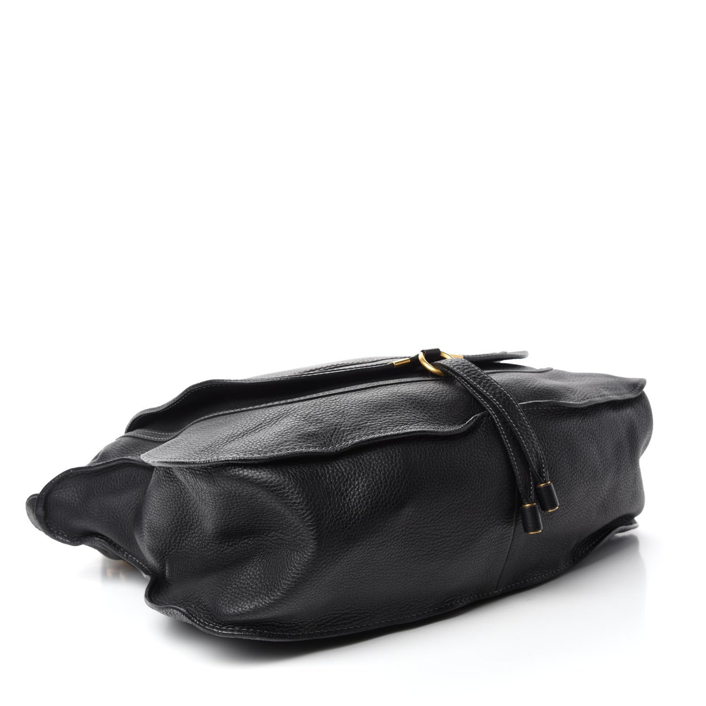 Calfskin Large Marcie Satchel Black