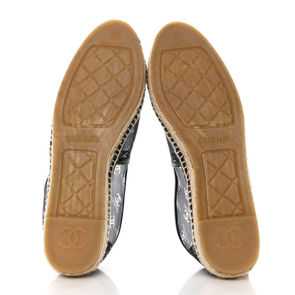 Chanel Mesh Grosgrain CC Espadrilles 41 Black White 5 of 9