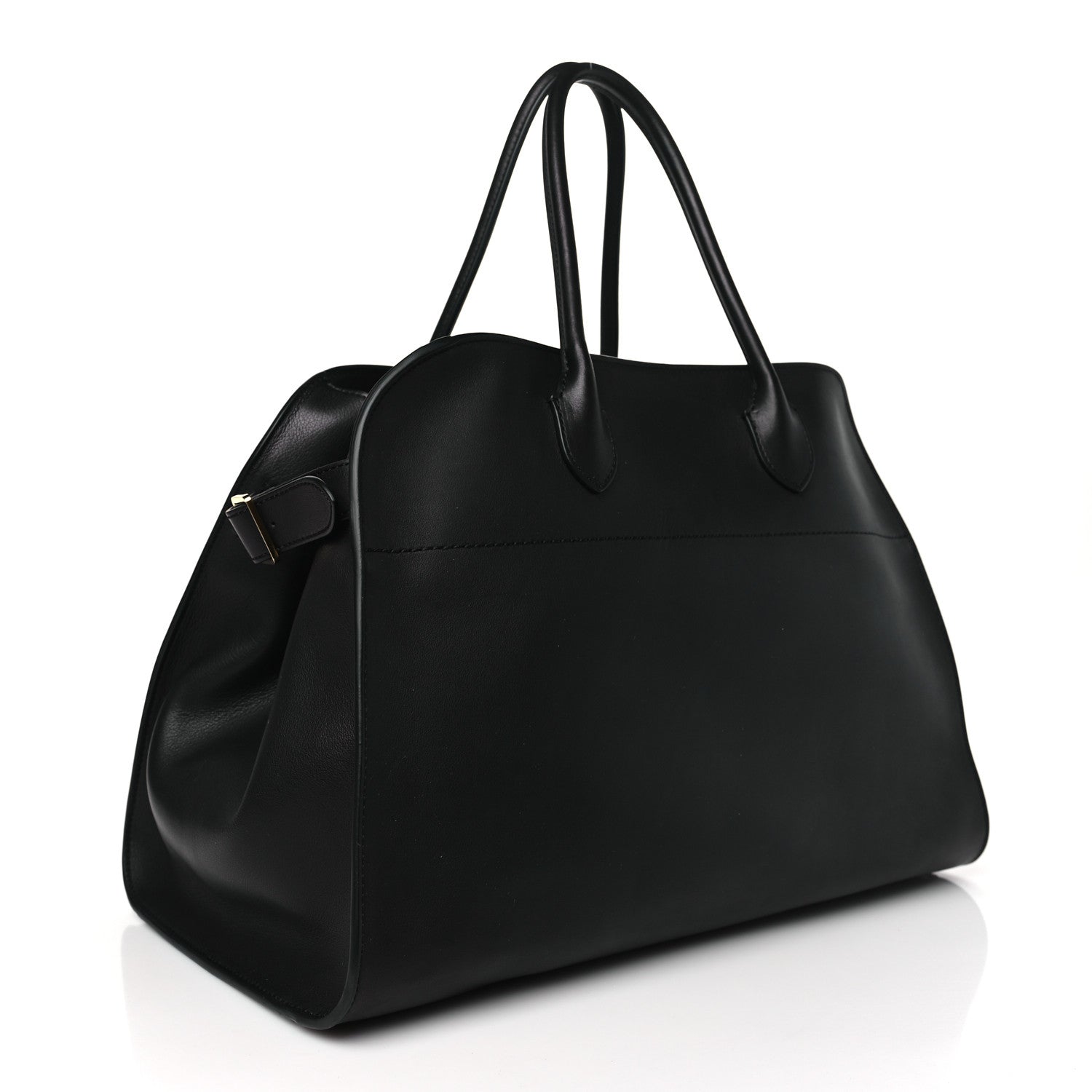 The Row THE ROW Polished Saddle Calfskin Soft Margaux 15 Black 3 of 8