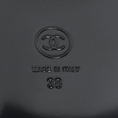 Chanel Lambskin Grosgrain Cap Toe Chain Short Boots 38 Black 7 of 9
