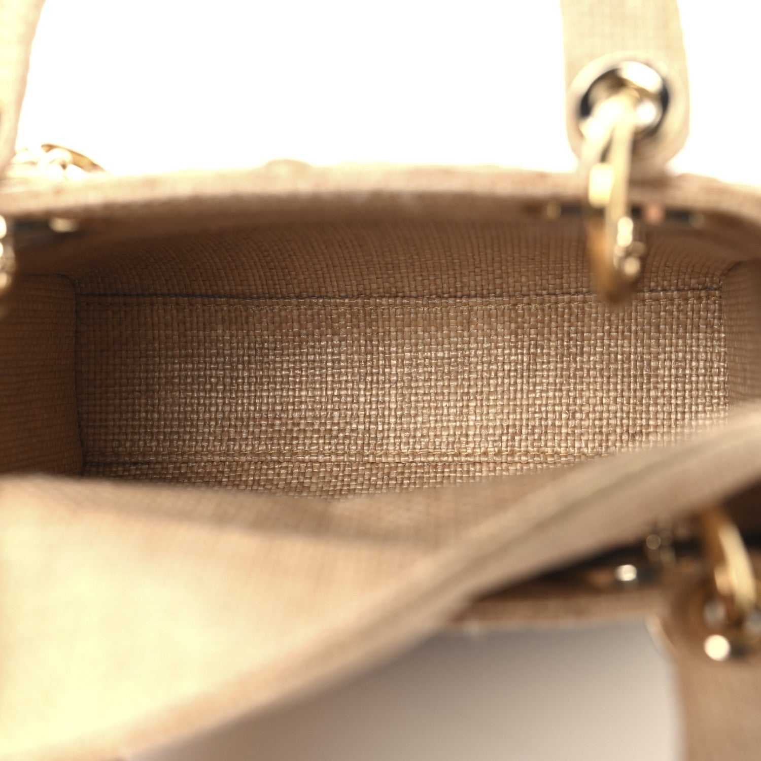 Christian Dior Raffia Woven Cannage Embroidered Mini Lady D-Lite
