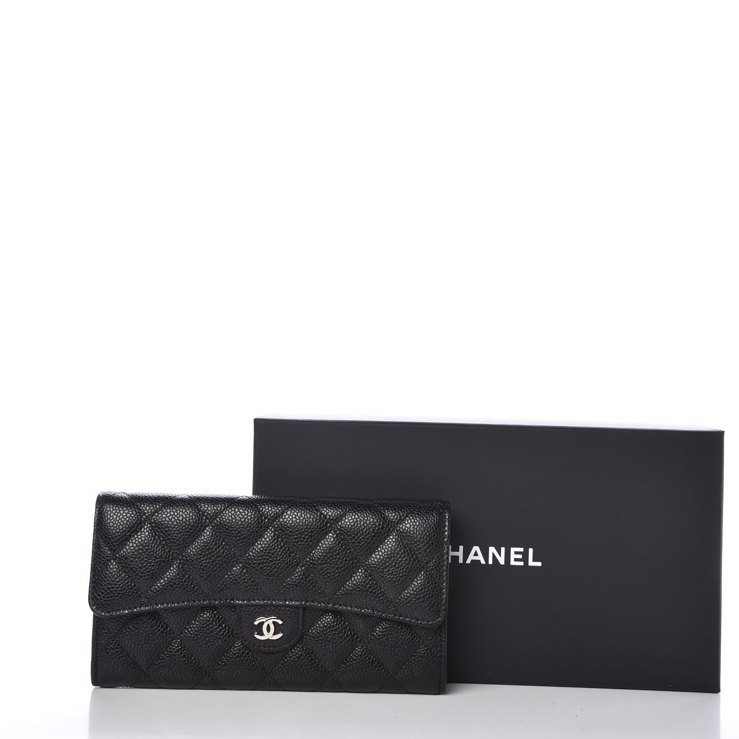 Chanel Caviar Quilted Large Flap Wallet Black 9 of 9