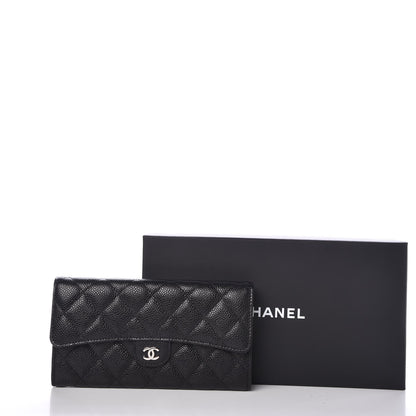 Chanel Caviar Quilted Large Flap Wallet Black 9 of 9