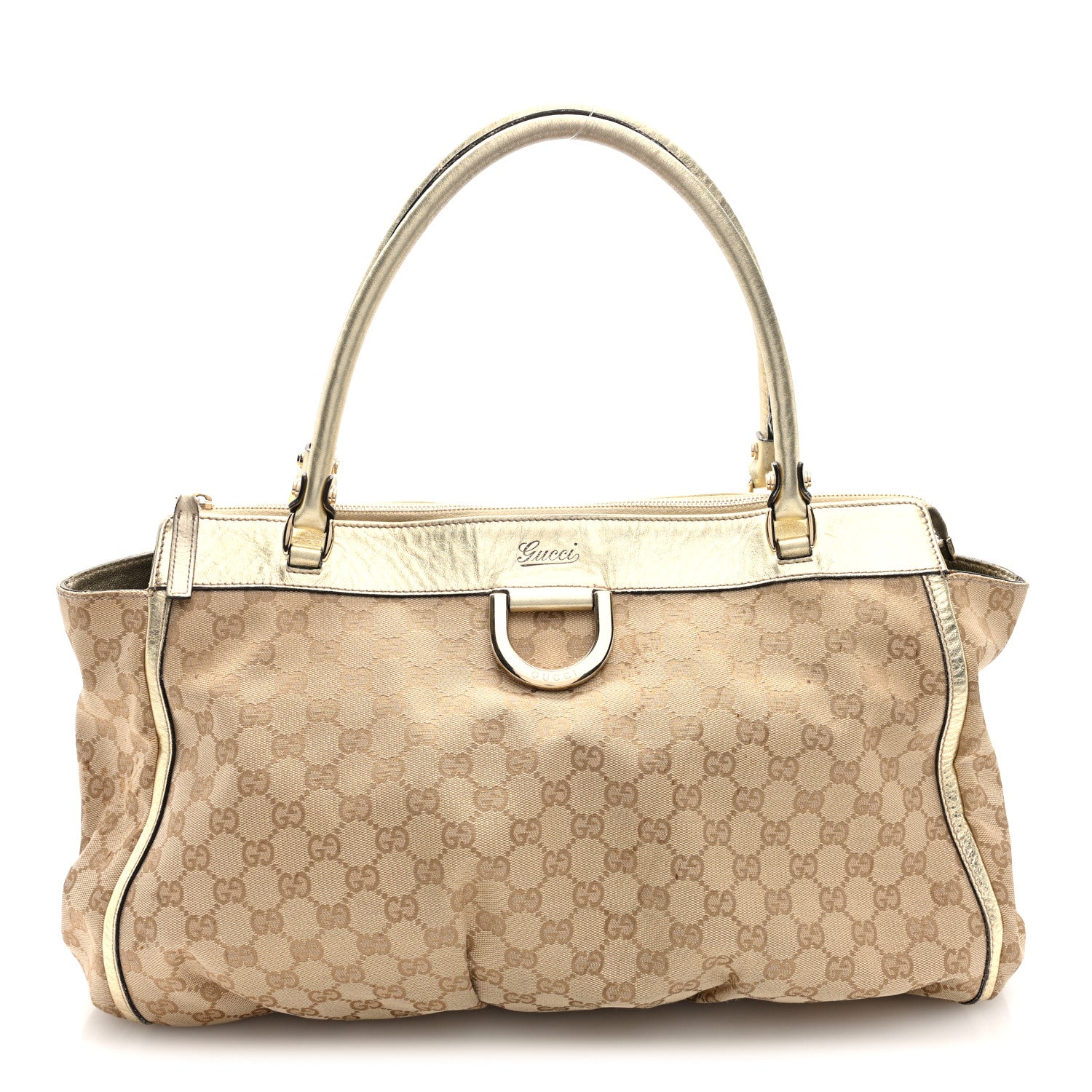 Gucci Monogram D Gold Tote Metallic Gold 2 of 19