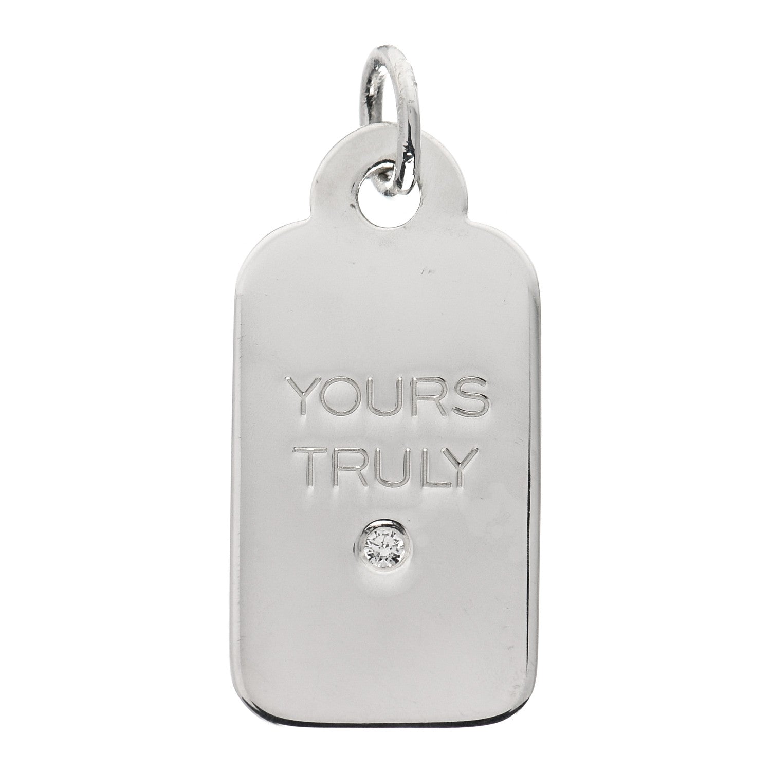 Tiffany Sterling Silver Diamond Yours Truly Charm 1 of 4