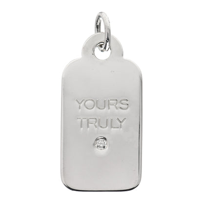Tiffany Sterling Silver Diamond Yours Truly Charm 1 of 4