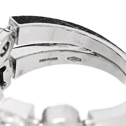 Bulgari 18K White Gold Diamond Lucia Ring 53 6.5 4 of 5