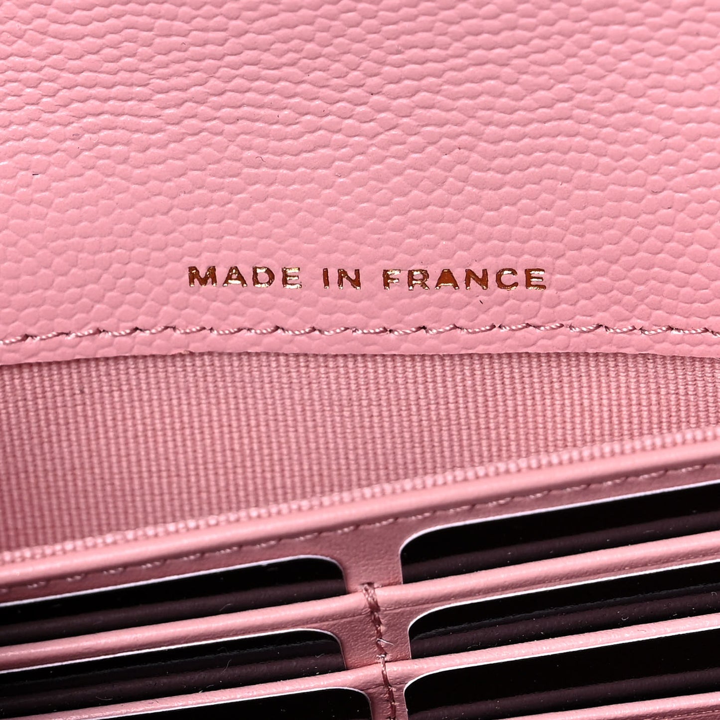 Caviar Quilted Large Gusset Flap Wallet Light Pink