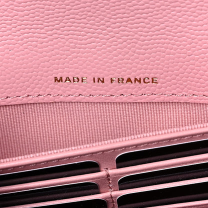 Chanel Caviar Quilted Large Gusset Flap Wallet Light Pink 7 of 12