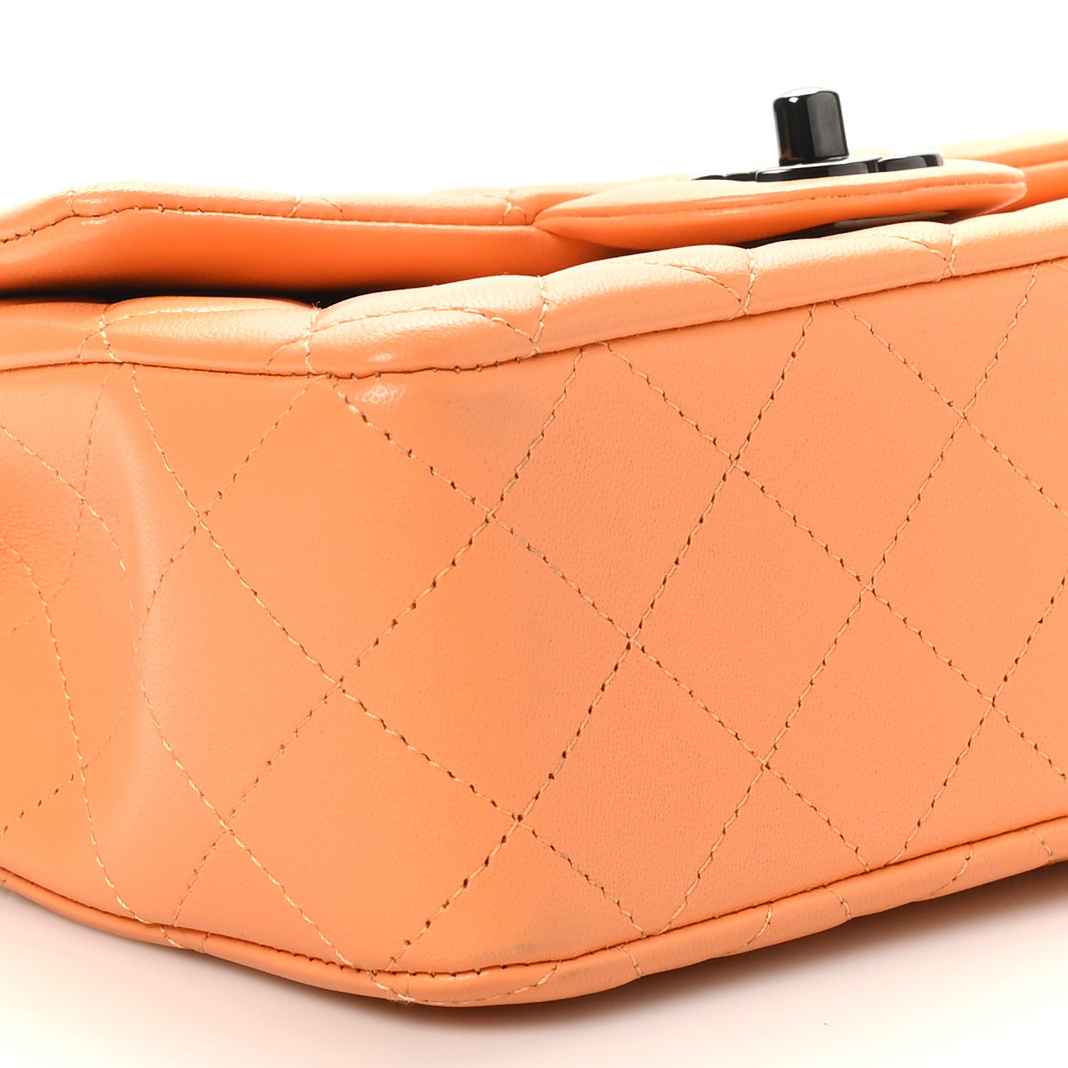 Chanel Lambskin Quilted Mini Rectangular Flap Orange 9 of 11