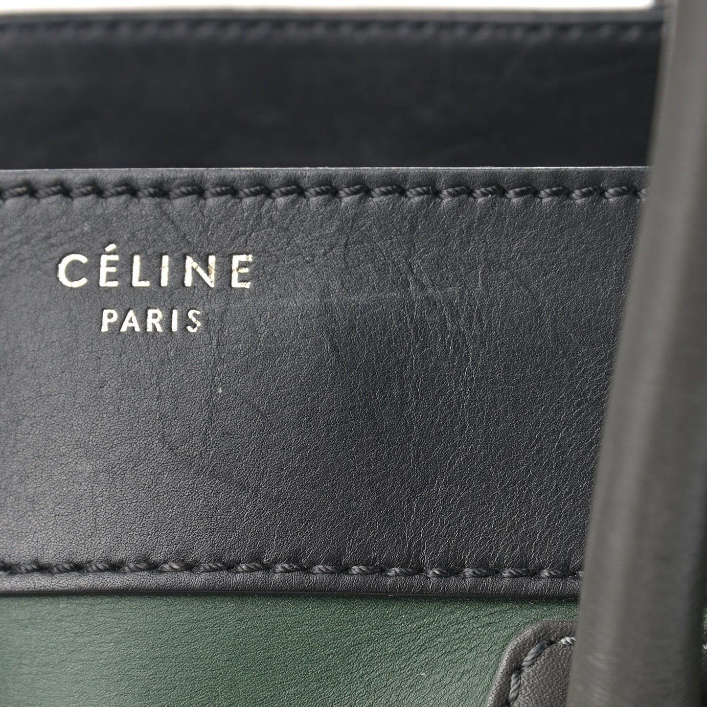Smooth Calfskin Mini Bi-Color Luggage Forest Black