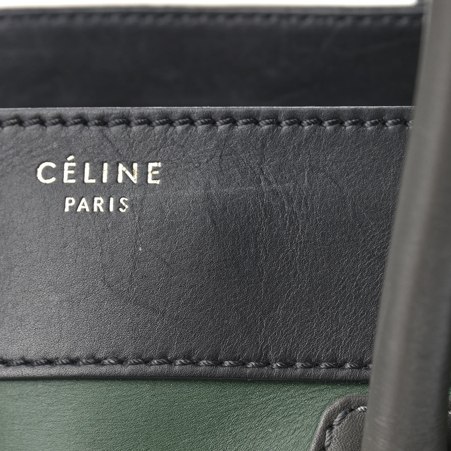 Celine Smooth Calfskin Mini Bi-Color Luggage Forest Black 16 of 22
