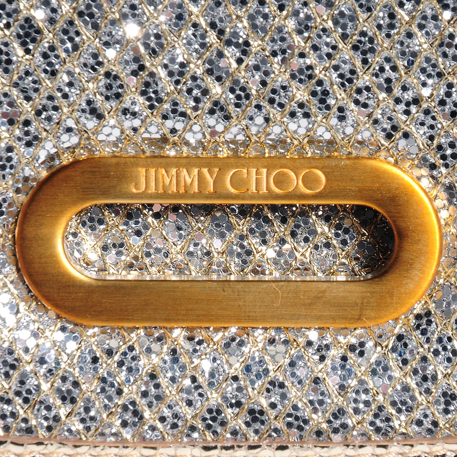 Jimmy Choo Glitter Fabric Tilsa Clutch Metallic 6 of 9