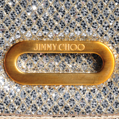 Jimmy Choo Glitter Fabric Tilsa Clutch Metallic 6 of 9