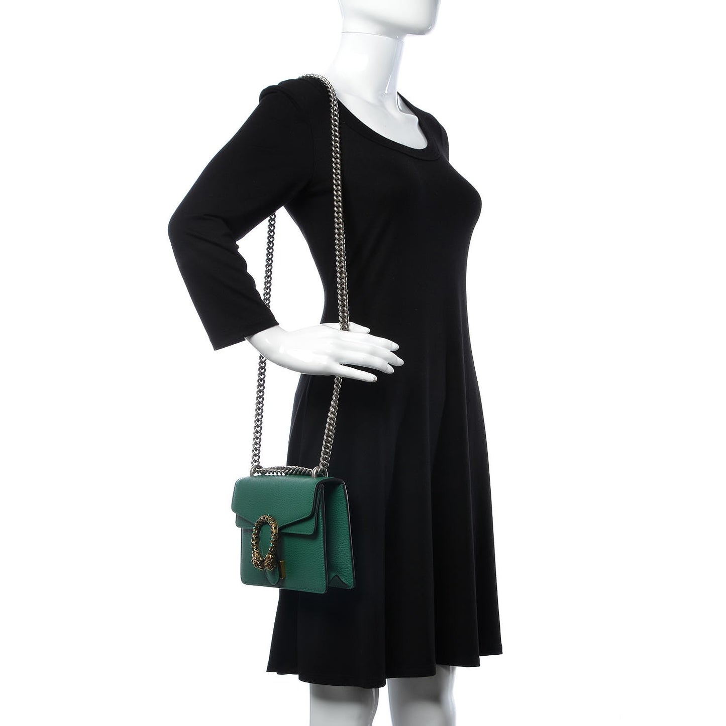 Calfskin Mini Dionysus Shoulder Bag Emerald