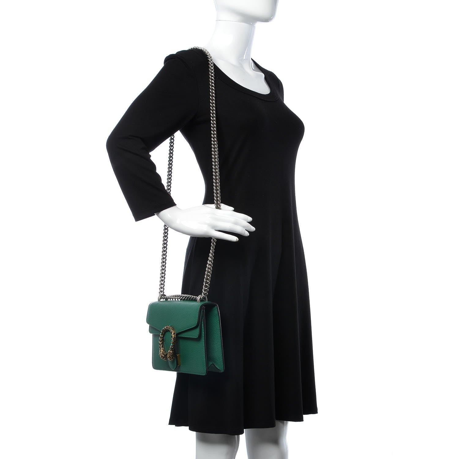 Gucci Calfskin Mini Dionysus Shoulder Bag Emerald 2 of 11