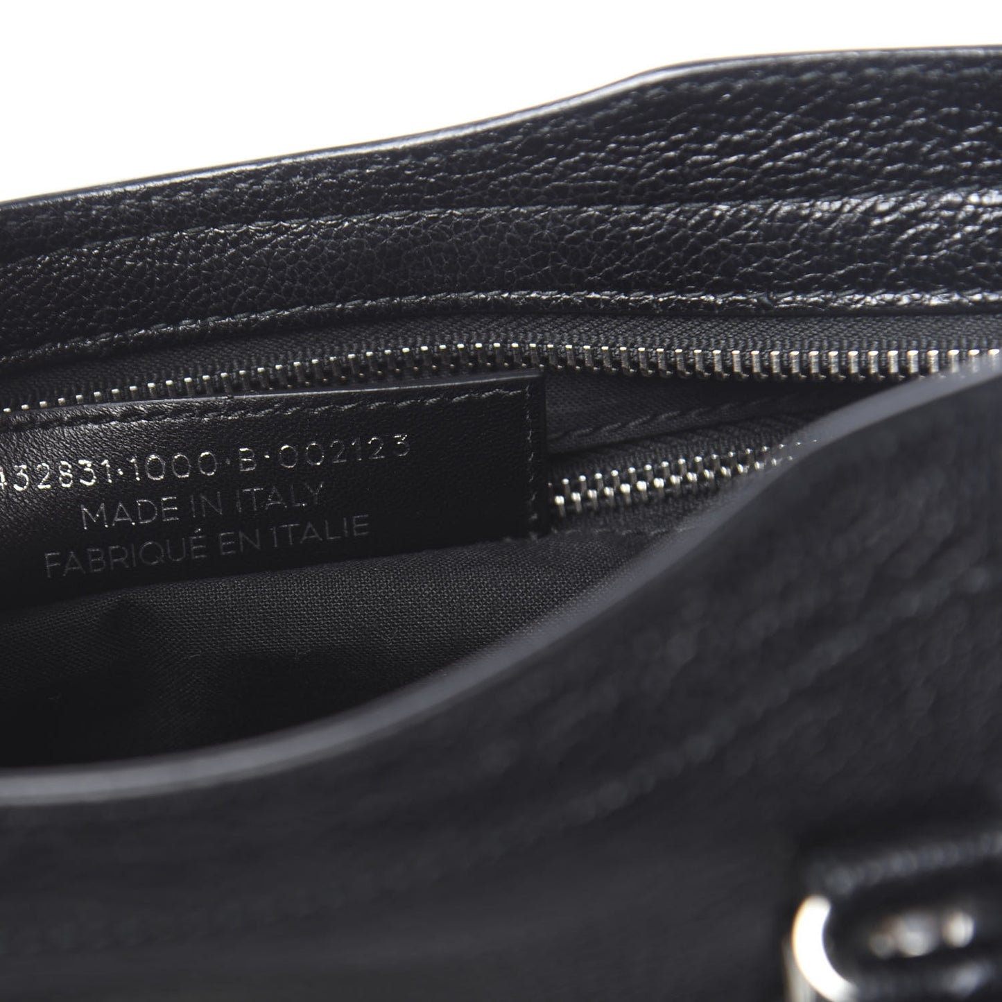 Chevre Silver Metallic Edge Hardware S City Black