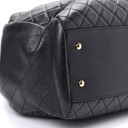 Chanel Lambskin Quilted Large Drawstring Bag Black 6 of 9