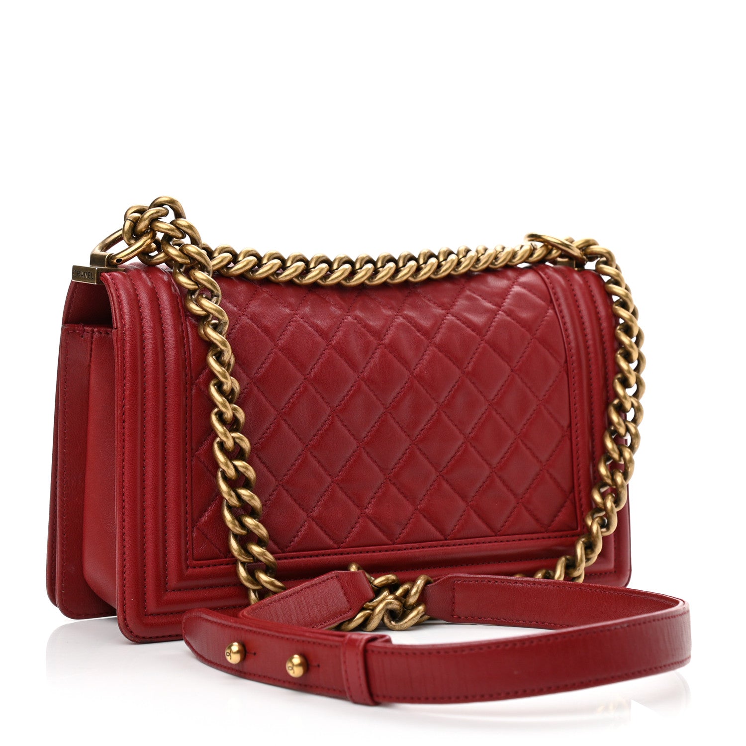 Chanel Calfskin Quilted Medium Boy Flap Red 3 of 16