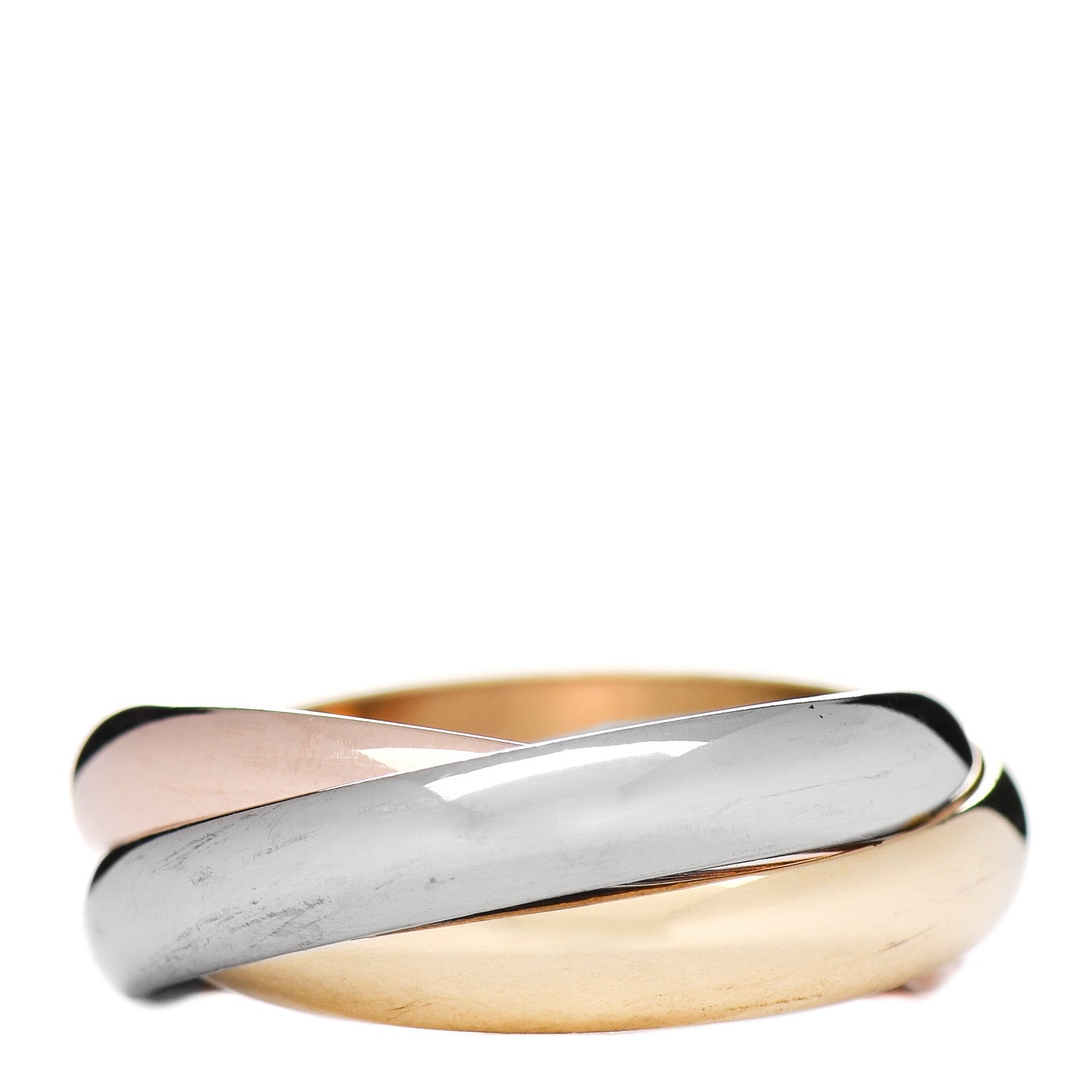 Cartier 18K Pink Yellow White Gold Classic Trinity Ring 54 7 3 of 5