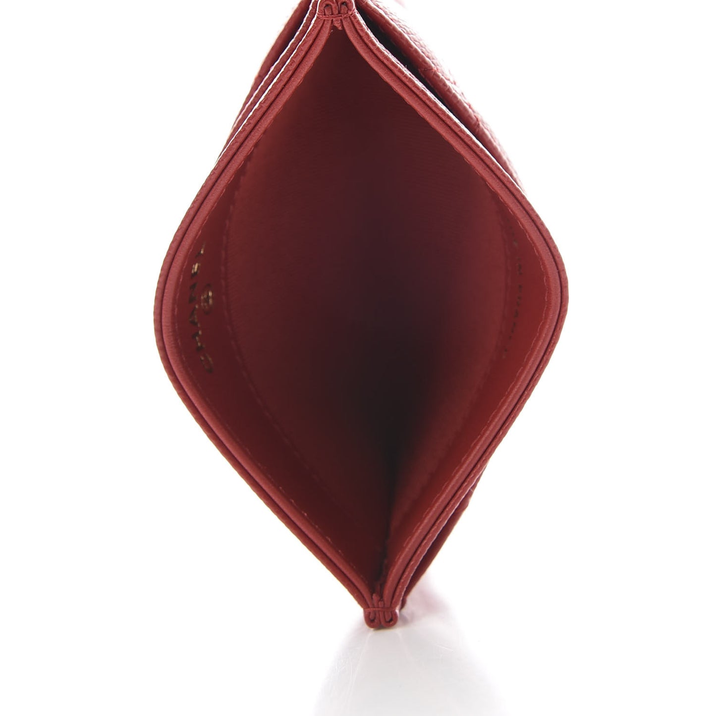 Caviar Quilted Card Holder Red
