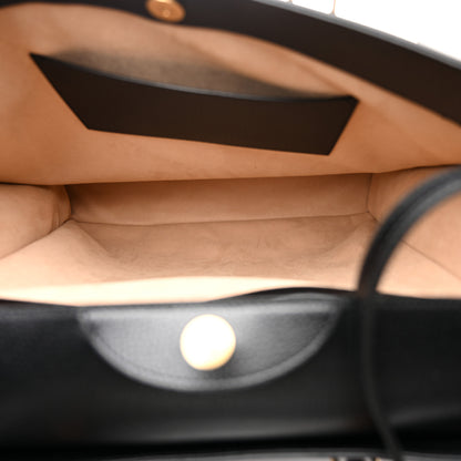 Gucci Textured Dollar Calfskin Stripe Studded Maxi Diana Tote Bag Black Multicolor 5 of 11