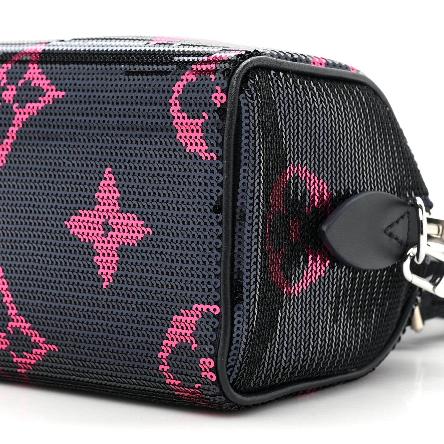 Louis Vuitton Giant Monogram Sequins Speedy Bandouliere 18 Navy Fuchsia 7 of 8