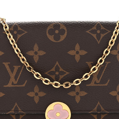 Louis Vuitton Monogram Flore Chain Wallet Rose Ballerine 8 of 15