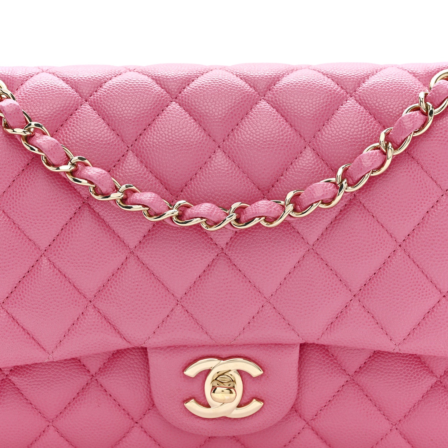 Chanel Caviar Quilted Medium Double Flap Pink 8 of 11