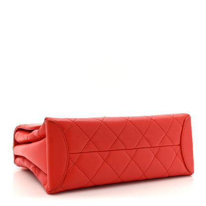 Chanel Lambskin Quilted Medium Trendy Spirit Top Handle Bag Orange 4 of 17